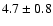 $4.7 \pm 0.8$