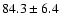 $84.3 \pm 6.4$