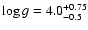 $\log{g}= 4.0^{+0.75}_{-0.5}$