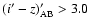 $(i'-z)_{\rm AB}'>3.0$
