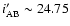 $i'_{\rm AB} \sim 24.75$