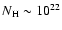 $N_{\rm H} \sim 10^{22}$