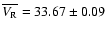 $\overline{V_{\rm R}}=33.67\pm0.09\ $