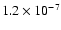 $1.2 \times 10^{-7}$