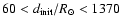 $60<d_{\rm init}/ {R}_\odot<1370$