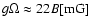 $g\Omega\approx22B{\rm
[mG]}$