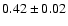 $0.42\pm0.02 $