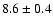 $8.6\pm0.4 $