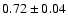 $ 0.72\pm0.04 $