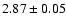 $ 2.87\pm0.05 $