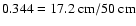 $0.344=17.2~{\rm cm}/50~{\rm cm}$