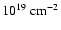 $10^{19}~{\rm cm}^{-2}$