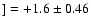 $] = +1.6 \pm 0.46$