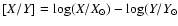 $[X/Y] = \log(X/X_{\odot}) - \log(Y/Y_{\odot}$