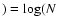 $)=\log(N$