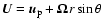 ${\vec U}={\vec u_{\rm p}} + {\bf\Omega} r \sin \theta$