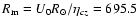 $R_{\rm m}=U_0 R_{\odot}/
\eta_{cz}=695.5$