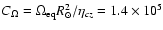 $C_{\Omega}=\Omega_{\rm eq} R_{\odot}^2 /
\eta_{cz}=1.4\times10^5$