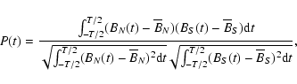 \begin{displaymath}P(t) = \frac{\int_{-T/2}^{T/2}(B_N(t) - \overline{B}_N)(B_S(t...
...\sqrt{\int_{-T/2}^{T/2}(B_S(t) - \overline{B}_S)^2 {\rm d}t}},
\end{displaymath}