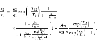 \begin{eqnarray*}\frac{x_2}{x_1} &=& \frac{g_2}{g_1} \exp\left( -\frac{T_{12}}{T...
...right)}{ \exp \left( \frac{T_{12}}{T_{\rm e}}\right)-1} \right),
\end{eqnarray*}