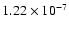 $1.22\times 10^{-7}$