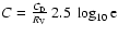 $C = \frac{C_{\rm D}}{R_{\rm V}}~2.5~\log_{10}{\rm e}$