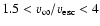 $ 1.5 < \ensuremath{v_{\infty}} /\ensuremath{v_{\rm esc}} < 4$