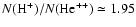 $N({\rm H}^{+})/N\rm (He^{++}) \simeq 1.95$