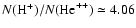 $N({\rm H}^{+})/N({\rm He}^{++}) \simeq 4.06$