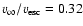 $\ensuremath{v_{\infty}} /\ensuremath{v_{\rm esc}} = 0.32$
