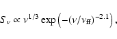 \begin{displaymath}S_\nu\propto \nu^{1/3} \exp\left(-(\nu/\nu_{\rm ff})^{-2.1}\right) ,
\end{displaymath}