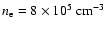 $n_{\rm e}=8\times10^5~{\rm cm^{-3}}$