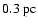 $0.3~{\rm pc}$