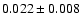 $0.022\pm0.008$