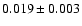 $0.019 \pm 0.003$