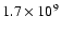 $1.7\times10^{9}$