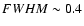 $FWHM \sim 0.4$