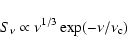 \begin{displaymath}S_\nu\propto \nu^{1/3}\exp(-\nu/\nu_{\rm c}) \
\end{displaymath}