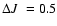 $\Delta\mbox{$\space J$ }=0.5$