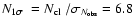$\mbox{$\space N_{1\sigma}$ }=\mbox{$\space N_{\rm cl}$ }/\sigma_{N_{\rm obs}}=6.8$