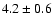 $4.2\pm0.6$