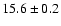 $15.6\pm0.2$