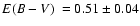 $\mbox{$\space E(B-V)$ }=0.51\pm0.04$