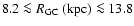 $\rm 8.2\la\mbox{$\space R_{\rm GC}$ }(kpc)\la13.8$