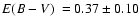 $\mbox{$\space E(B-V)$ }=0.37\pm0.10$