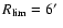 $R_{\rm lim}=6\hbox{$^\prime$ }$