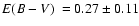 $\mbox{$\space E(B-V)$ }=0.27\pm0.11$