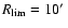 $R_{\rm lim}=10\hbox{$^\prime$ }$