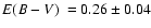 $\mbox{$\space E(B-V)$ }=0.26\pm0.04$