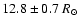 $12.8 \pm 0.7~R_{\odot}$